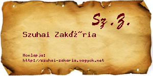Szuhai Zakária névjegykártya